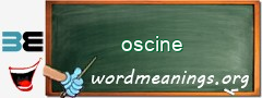 WordMeaning blackboard for oscine